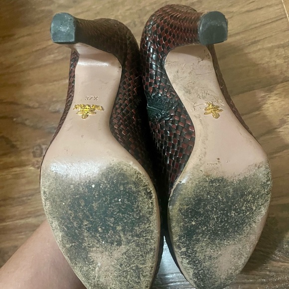 Prada Woven Leather Booties **RARE** - Picture 9 of 10